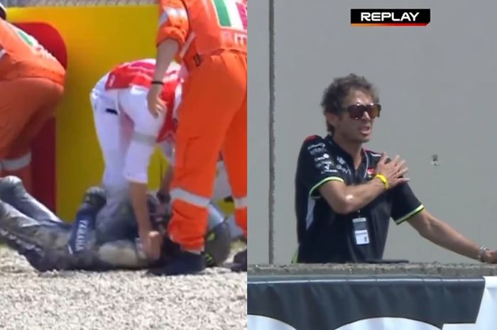 MotoGP, Valentino Rossi, motogp italia, Fabio Quartararo, dislokasi bahu, Quartararo Dislokasi Bahu Usai Crash, Cara Penanganan Dokter Bikin Salah Fokus
