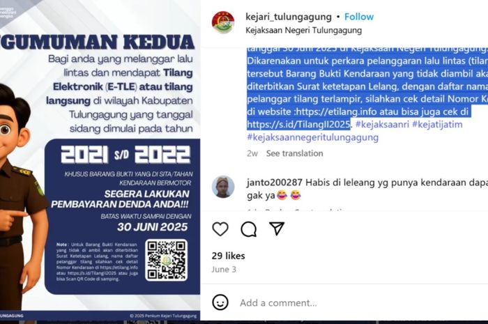 lelang kendaraan, Kendaraan Sitaan, Kejari Tulungagung, Tak Diambil Selama 4 Tahun, Kendaraan Sitaan Bakal Dilelang Kejaksaan