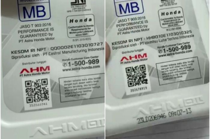 oli mesin, ahm oil, oli palsu, Nolimit Speed Cibinong, Beredar Barcode Oli Mesin Motor Palsu, Begini Cara Mengenalinya