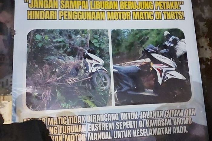 gunung bromo, motor matik, motor matik dilarang naik ke Gunung Bromo, Pemerintah Desa Kelimpungan Atasi Motor Matik ke Bromo, Minta Hal Ini Diperketat