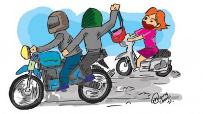 Ponsel Dirampas di Jalan, Wanita Ini Sukses Bikin Jambret Bermotor Tersungkur