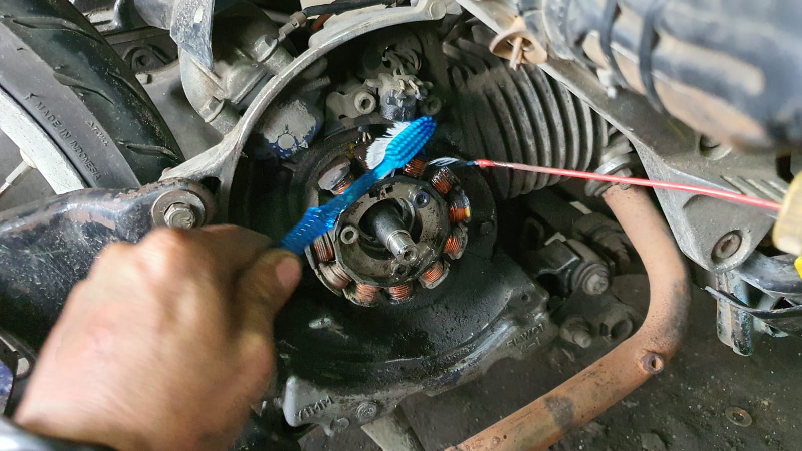 motor matic, spul motor, spul motor matic, efek samping spul motor kotor, efek samping spul motor matic kotor, Empat Efek Samping Membiarkan Spul Motor Matic Tertumpuk Kotoran