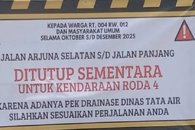 Kebon Jeruk Jakbar, Jalan Arjuna Selatan Ditutup, Jalan Arjuna Selatan, Macet Jakarta Barat, Macet Kebon Jeruk, Hindari Jalan Arjuna Selatan Kebon Jeruk Jakbar, Diprediksi Macet Karena Ada Proyek Ini