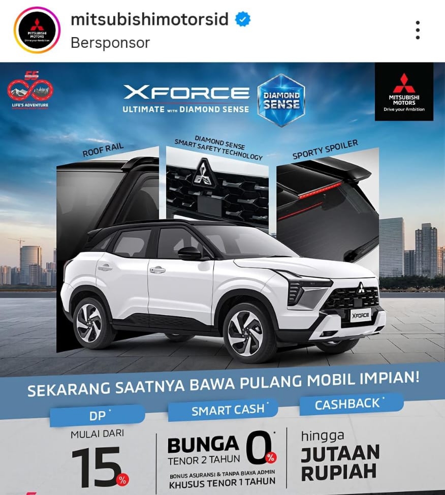 Jelang IIMS 2026, Mitsubishi XForce Digenjot Promo DP Ringan dan Cicilan 0 Persen