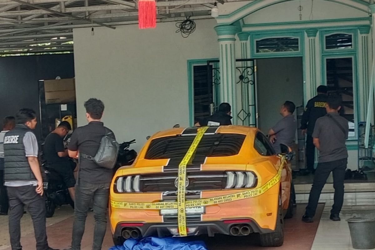 Ford Mustang EcoBoost Dililit Garis Polisi, Terlibat Kasus Penyelundupan Timah ke Malaysia di Babel