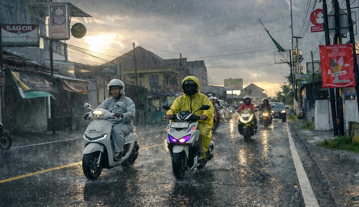 Bahaya Naik Dua Kali Lipat, Ahli Safety Wajibkan Hal Ini saat Terpaksa Motoran Terjang Hujan Deras