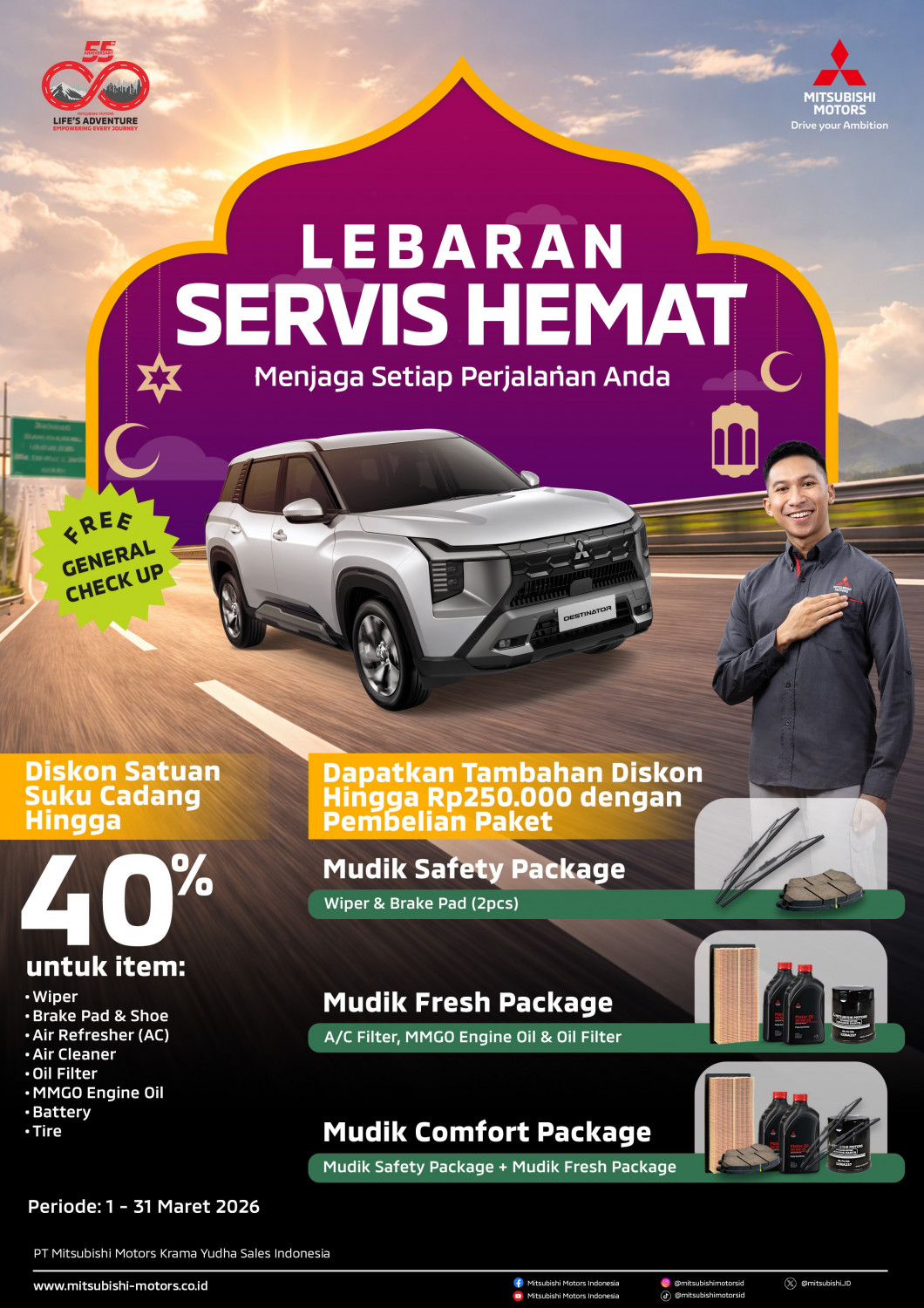 Persiapan Pulang Kampung, Mitsubishi Gelar Promo Servis Lebaran Campaign 2026