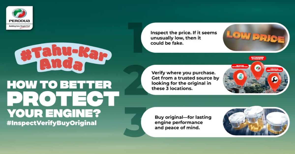 Perodua Genuine Oil keeps your Perodua in tip-top condition – don’t be lured by counterfeit lubricants