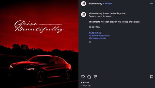 Alfa Romeo Malaysia teaser reveals Nov 20 launch date – Giulia sedan and Stelvio SUV for boutique ops