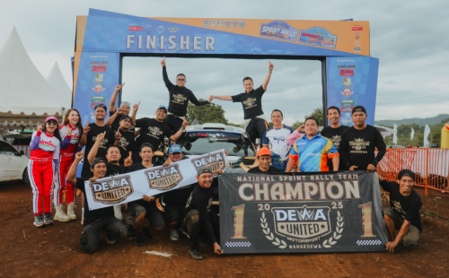 Jadi Juara Nasional Tim 2025, Dewa United Motorsports Tampil Impresif di Kejurnas Sprint Rally Seri Pamungkas
