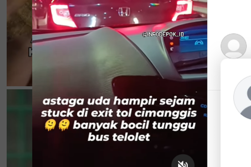 Ketika Parade Bus Klakson Telolet Bikin Macet Exit Tol Cimanggis