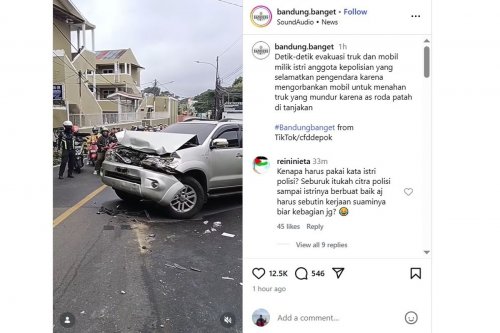 Truk Gagal Nanjak di Depok, Fortuner Korbankan Diri Jadi Penahan