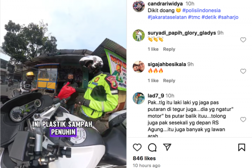 Polisi Tegur Pengendara Motor Lawan Arah: Diminta Memungut Sampah