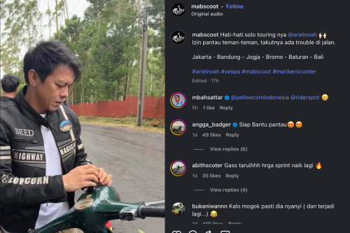 Momen Ariel Noah Solo Touring Naik Vespa 2 Tak Klasik, Jakarta-Bali