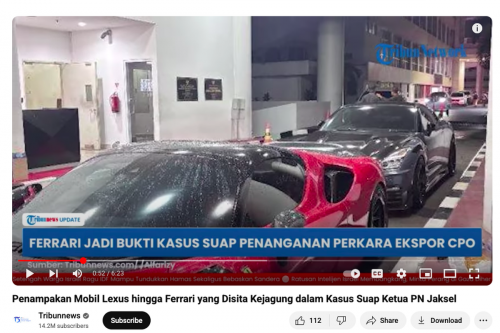 Intip Harga Ferrari Kasus Suap Ekspor CPO di Rumah Pengacara