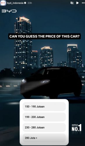 BYD Bikin Tebak-tebakan Harga Mobil Baru, Rp 150 Jutaan atau Rp 280 Juta?