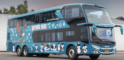 PO Garuda Mas Rilis Bus Tingkat 'Baru' Rute Tangerang-Malang, Livery-nya Unik