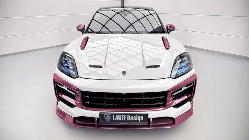 Larte präsentiert Porsche Cayenne mit pinkem Carbon-Karosseriekit