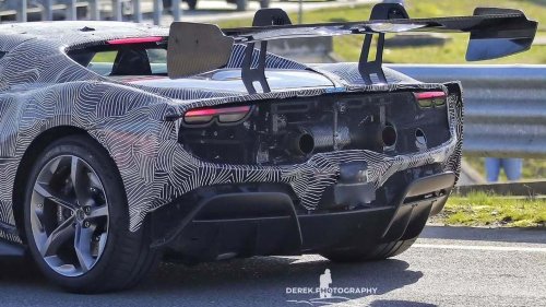 Hardcore Ferrari Spied Looking Like A Race Car For The Road