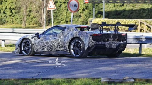 Hardcore Ferrari Spied Looking Like A Race Car For The Road