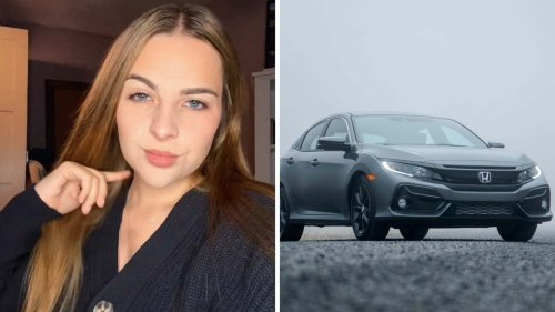 Honda Civic Driver Gets Caught in a Snowstorm. Then She Takes off at 40mph