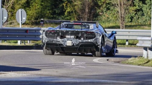 Hardcore Ferrari Spied Looking Like A Race Car For The Road