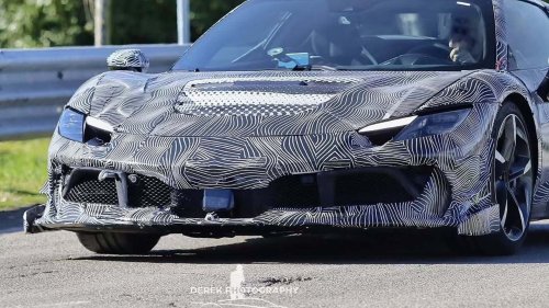 Hardcore Ferrari Spied Looking Like A Race Car For The Road
