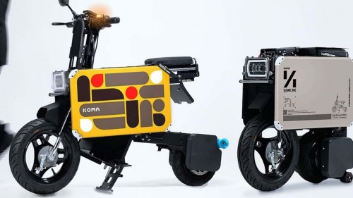 Esta moto eléctrica plegable se convierte en una maleta