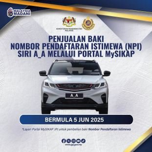 JPJ clearing leftover A-A number plates on MySikap