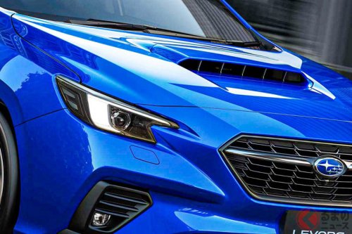 スバル「新ステーションワゴン」がスゴイ！ 水平対向エンジン＆「“日本”に適したサイズ」採用の全長4.7m級モデル！ 黒感強調の「レヴォーグ “V-SPORT”」が販売店でも話題に