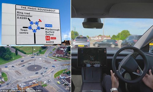 Self-driving car takes on Swindon's Magic Roundabout
