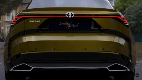 【新型カローラ】大胆レンダリング公開！鋭角フロントと未来的フォルムに注目