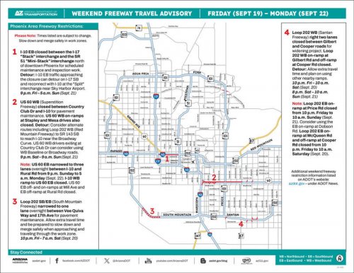 These 2 major Phoenix-area freeways will be closed this weekend