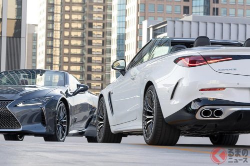 国産＆外車の最新「大排気量オープンカー」が気持ちイイ! 間もなく終了のレクサスV8×メルセデスAMG直6を比較検証! 見えてきたそれぞれのキャラとは