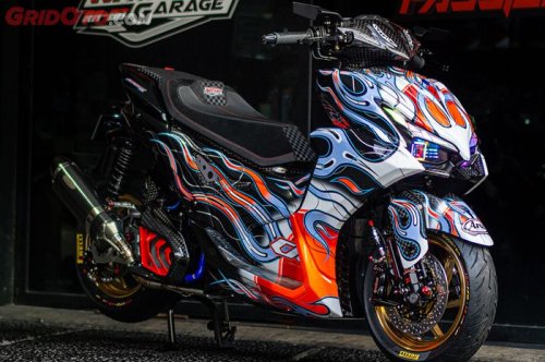 Modifikasi Yamaha Aerox Turbo Paling Totalitas, Nakano RH80 Garage