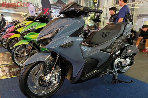 Modifikasi Yamaha Aerox Turbo, Versi Terakhir Pakai Kaki Ala Moge