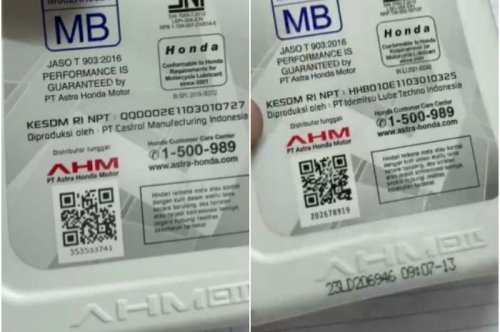 Beredar Barcode Oli Mesin Motor Palsu, Begini Cara Mengenalinya