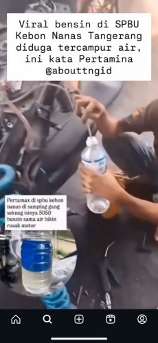 Geger, Motor Mogok Dinarasikan Akibat Bensin Pertamax Tercampur Air