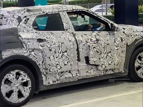 Perodua ‘QV-E’ EV parked next to BYD Atto 3 while testing shows good size, proportions; daring roofline