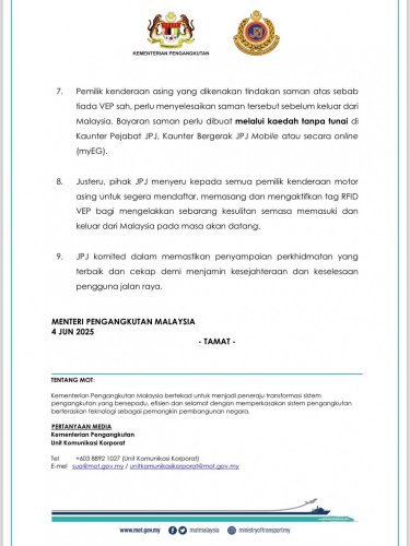 VEP fully enforced for Singapore vehicles from July 1