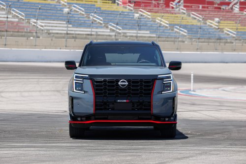 2026 Nissan Patrol Nismo – tuned Armada gets 460 hp; sports air suspension, exhaust; red pinstripe bodykit