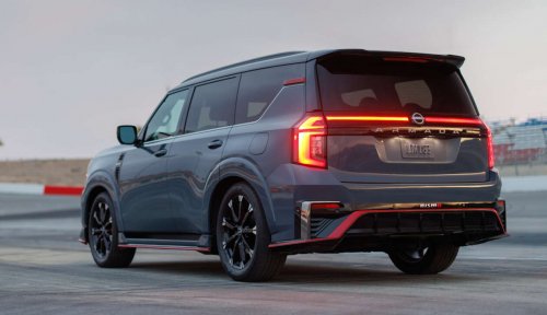 2026 Nissan Patrol Nismo – tuned Armada gets 460 hp; sports air suspension, exhaust; red pinstripe bodykit