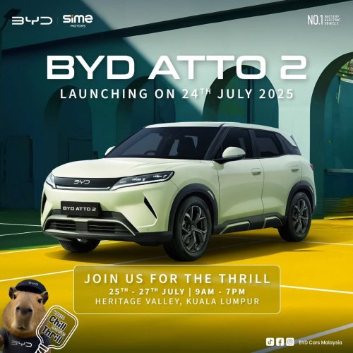 BYD Atto 2 EV to be launched in Malaysia on July 24