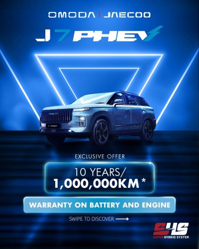 Jaecoo J7 promos – 5 years’ free service or 0.8% interest subsidy; 10-year/1 mil km warranty for PHEV