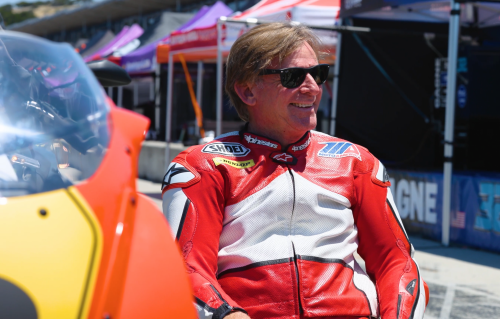 Rainey rides Y-AMT equipped Yamaha XSR900 GP