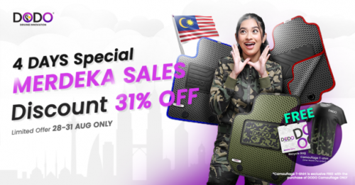 DODO Mat premium car mats – 31% off limited time Merdeka promo, save up to RM300+, four days only!