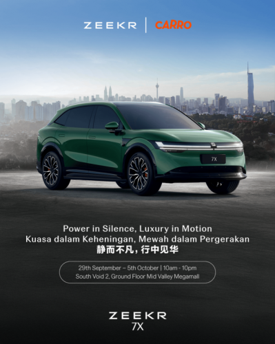 Experience the Zeekr 7X in person at Zeekr Carro’s roadshow – Mid Valley Megamall, South Void 2