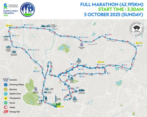 KL Standard Chartered Marathon 2025 – many roads in city centre, DUKE, AKLEH closed this weekend for run