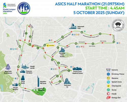 KL Standard Chartered Marathon 2025 – many roads in city centre, DUKE, AKLEH closed this weekend for run