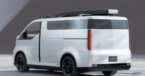 Toyota Hiace Concept previews next generation of commercial van with pillarless side, full-width display